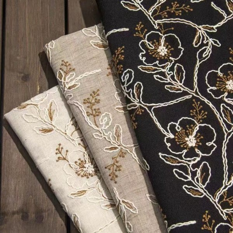 Lace Dress - Nakışlı Tül Dantel Şerit Kumaş Keten