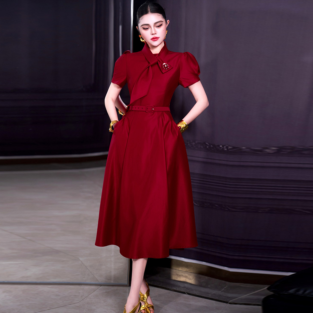 Women'S Red Formal Wear - ZJYT Kırmızı Kadın Elbise Trendi 2026