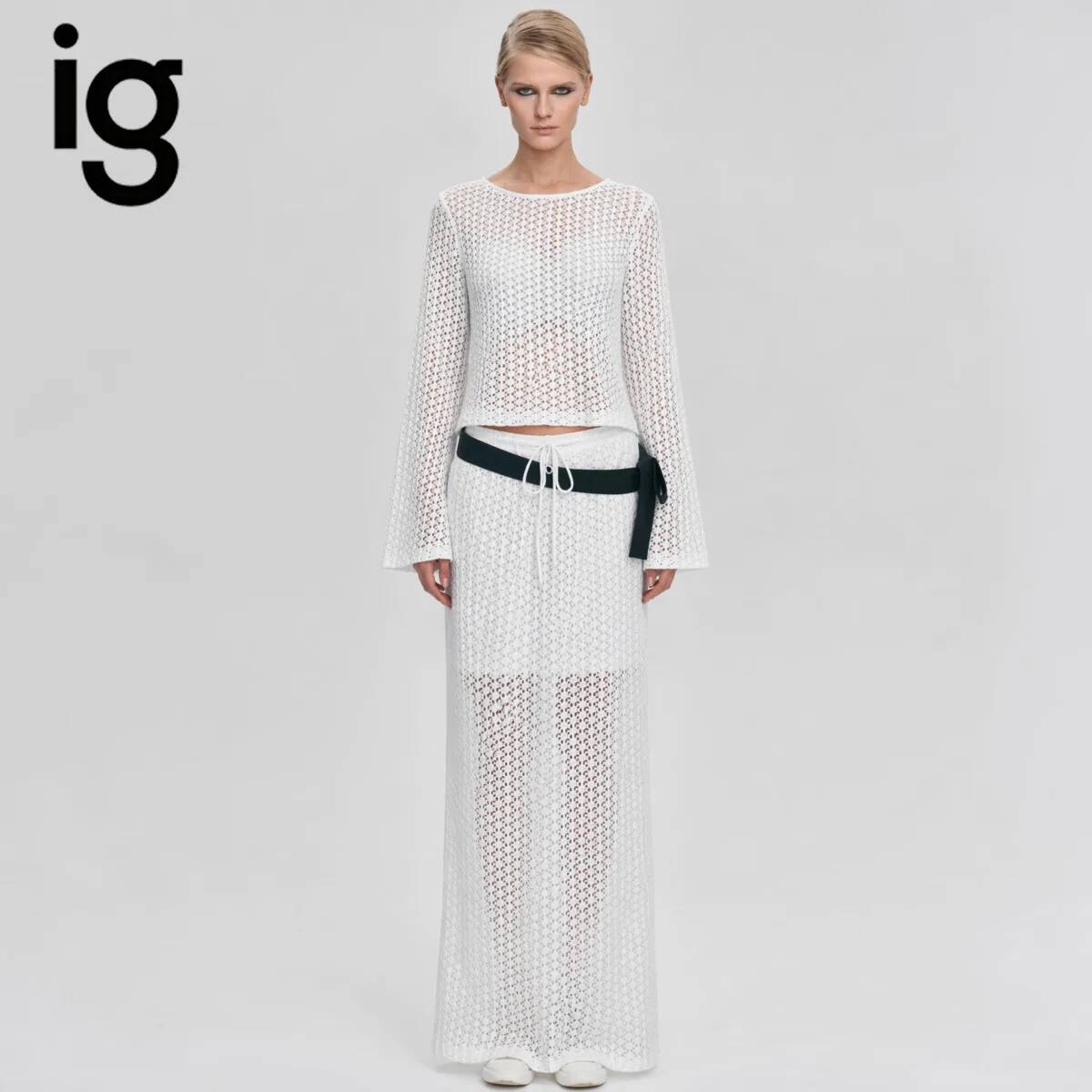 Formal Skirt - IG 2026 Kadınlar İçin Örgü Detaylı