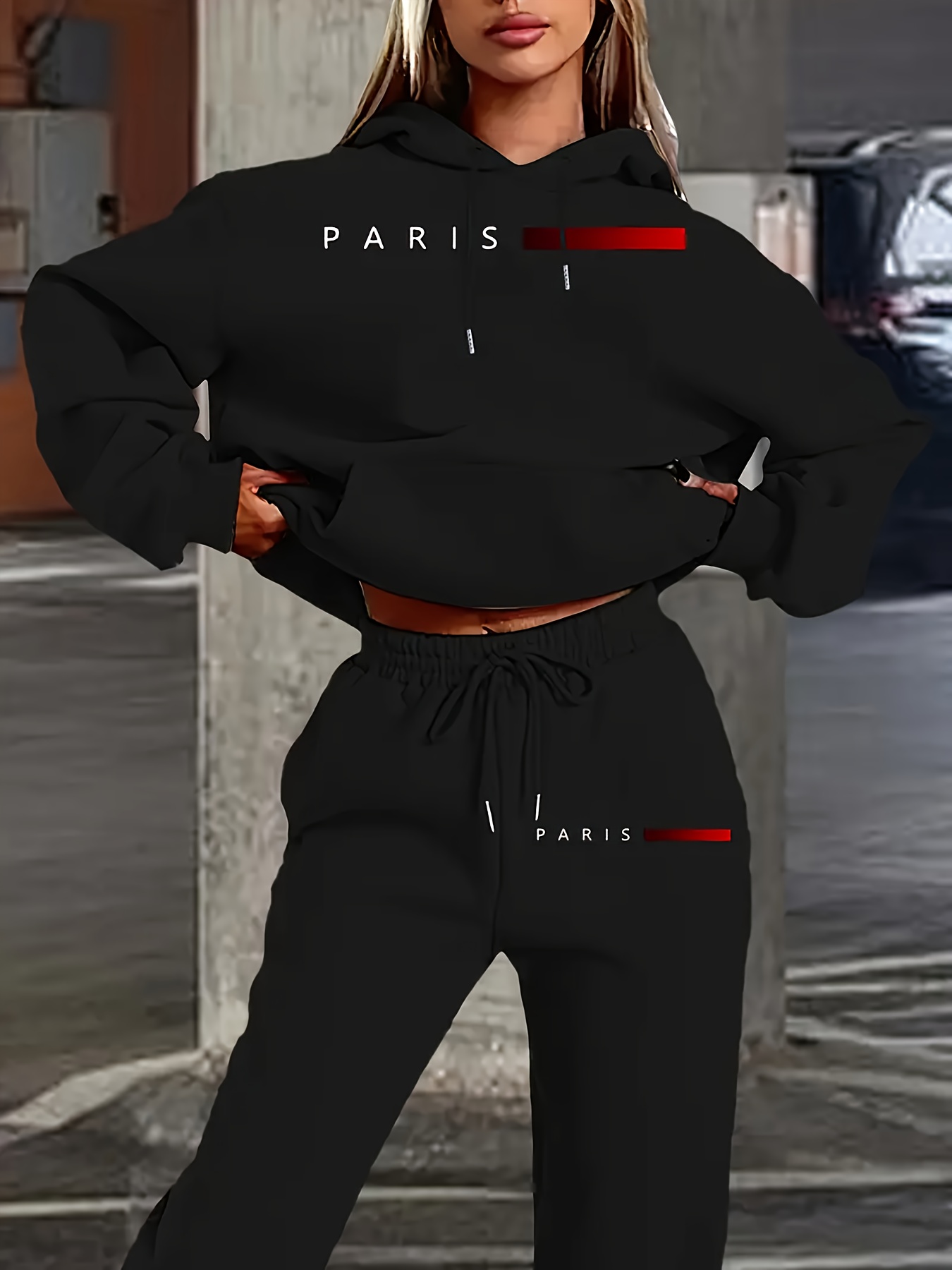 Womens Suit - Yeni Kadın Takımları: Kapüşonlu Sweatshirt ve