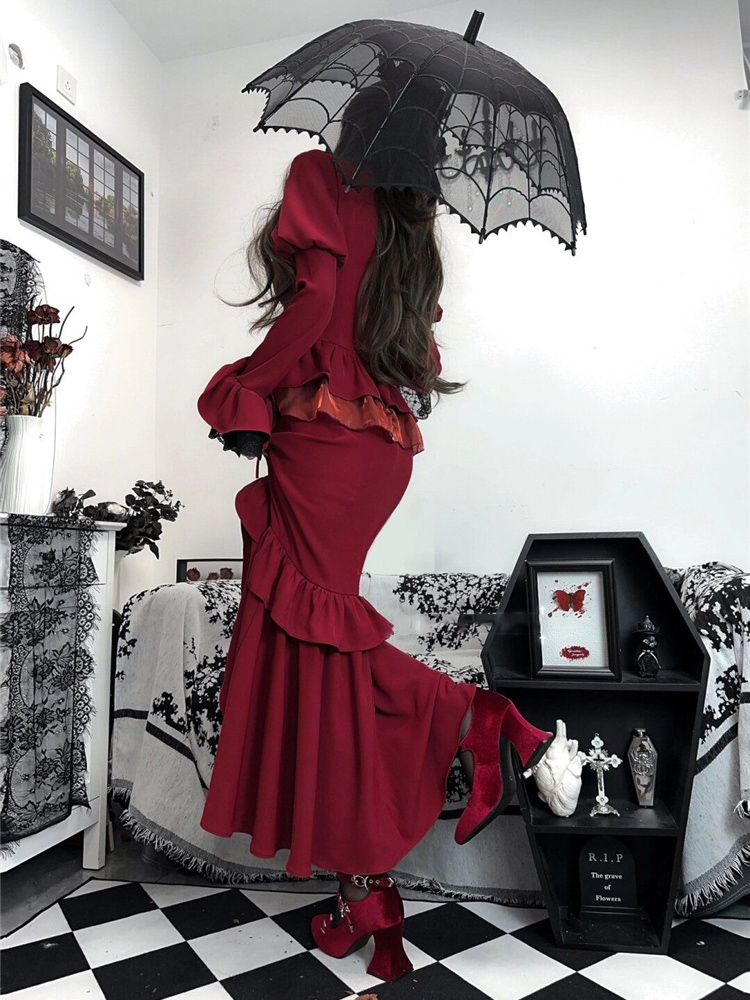 Bahar Kırmızı Vintage Elbise K - Women'S Red Formal Wear incelemesi ve fiyatı