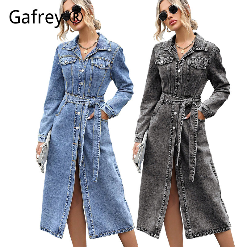 Kadınlar Uzun Kollu Denim Elbi - Midi Dress incelemesi ve fiyatı