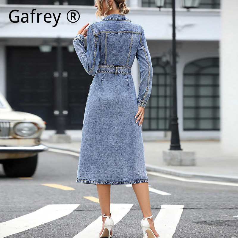 Kadınlar Uzun Kollu Denim Elbi - Midi Dress incelemesi ve fiyatı